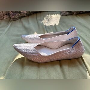 Rothy’s The Point Flats - Salt Honeycomb Light Grey Knit